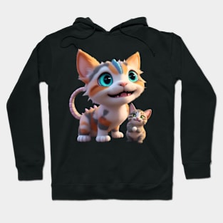 Calico Dragon Cat with her little friend Hoodie